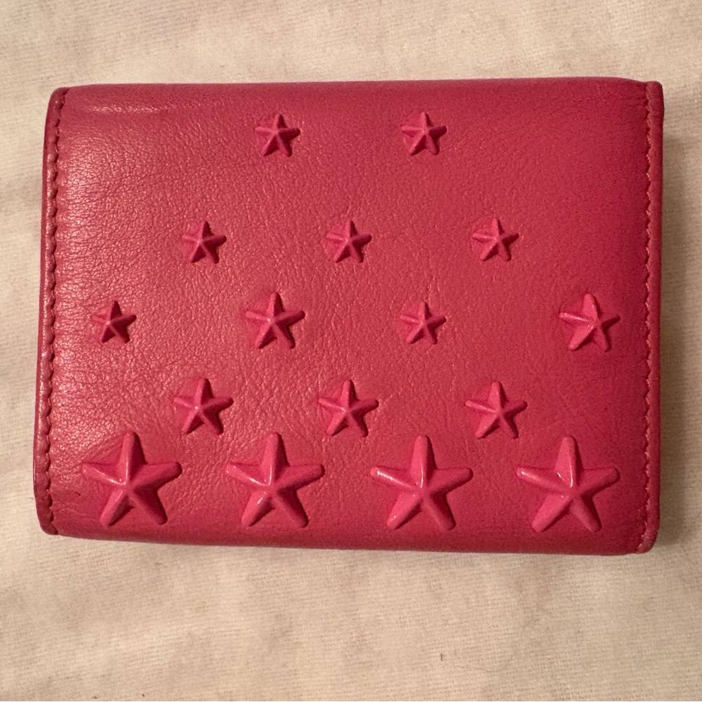 Jimmy Choo Pink Star Stud Trifold Wallet - Picture 4 of 16